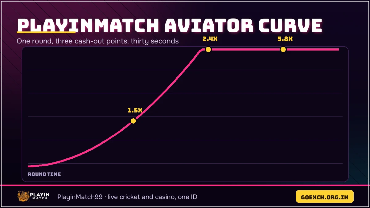 PlayinMatch Aviator multiplier curve rising before the round crashes on the PlayinMatch99 screen