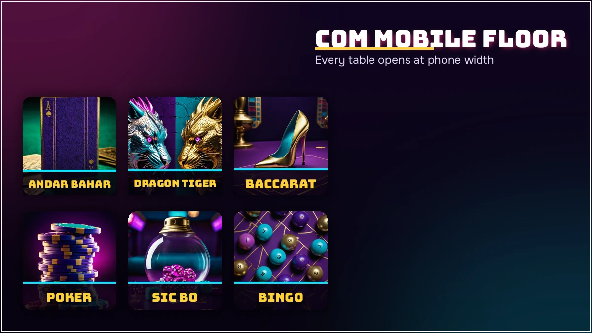 Game cards for Aviator, Teen Patti and Lightning Roulette as they appear on PlayinMatch com mobile