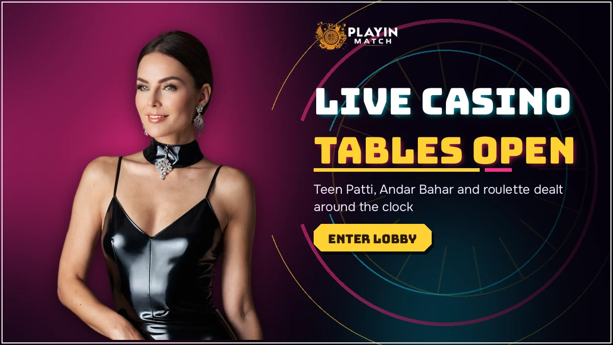 PlayinMatch99 live casino tables including Teen Patti and Lightning Roulette