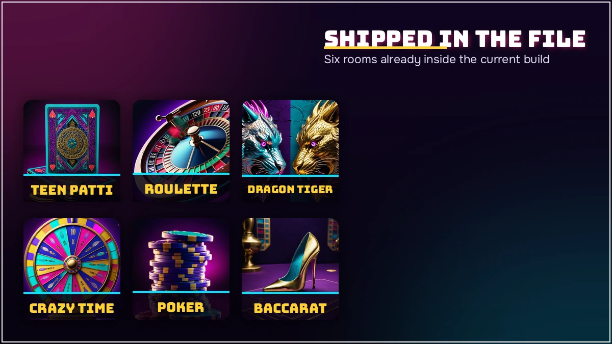 Game rooms shipped inside the current PlayinMatch apk build