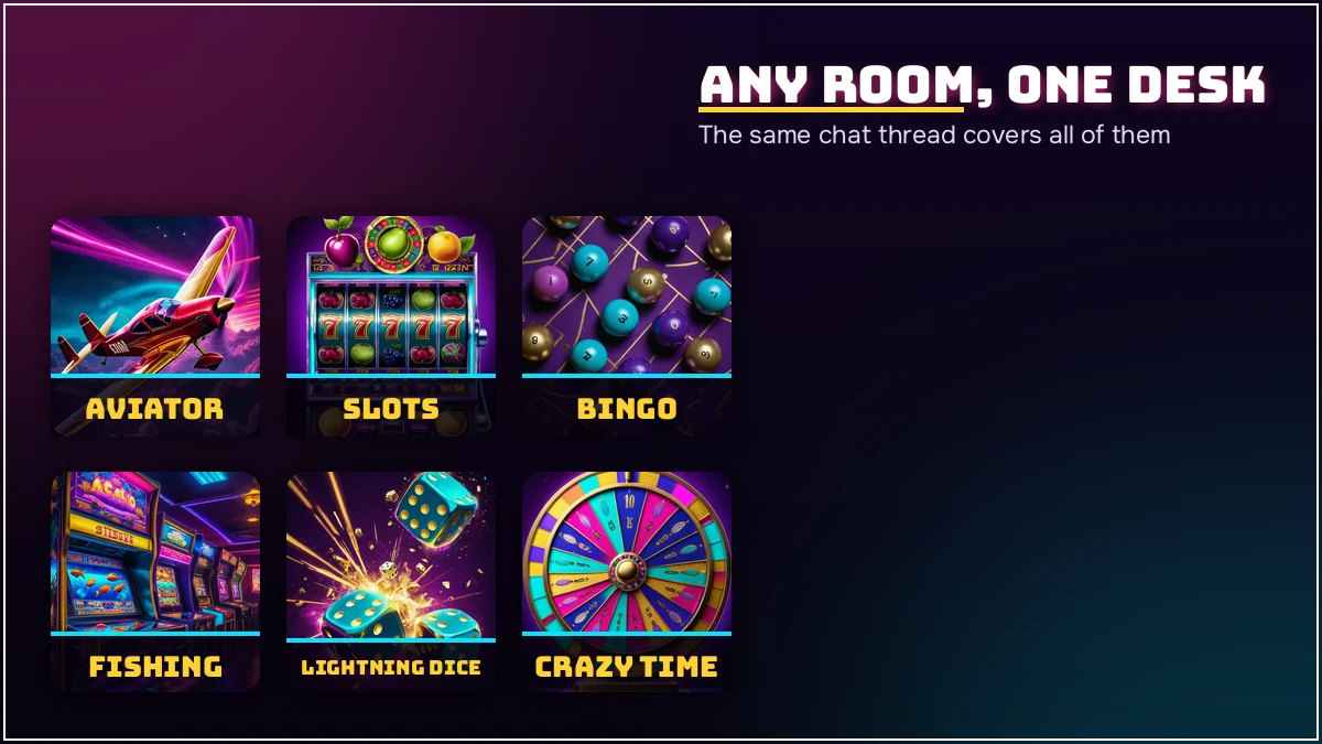 Every PlayinMatch room the 24x7 customer care number covers