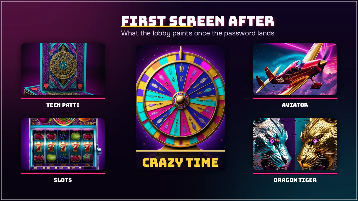 The PlayinMatch lobby rooms that load right after a com mobile login
